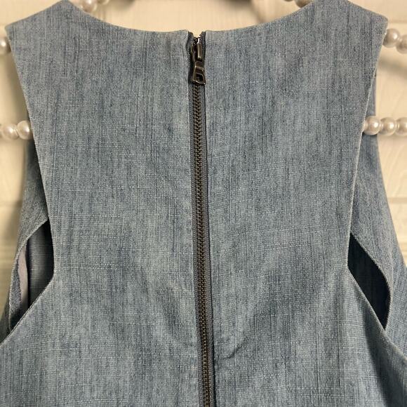 Alice + Olivia Chambray Linen Shift Dress Size XS Blue - Picture 6 of 9